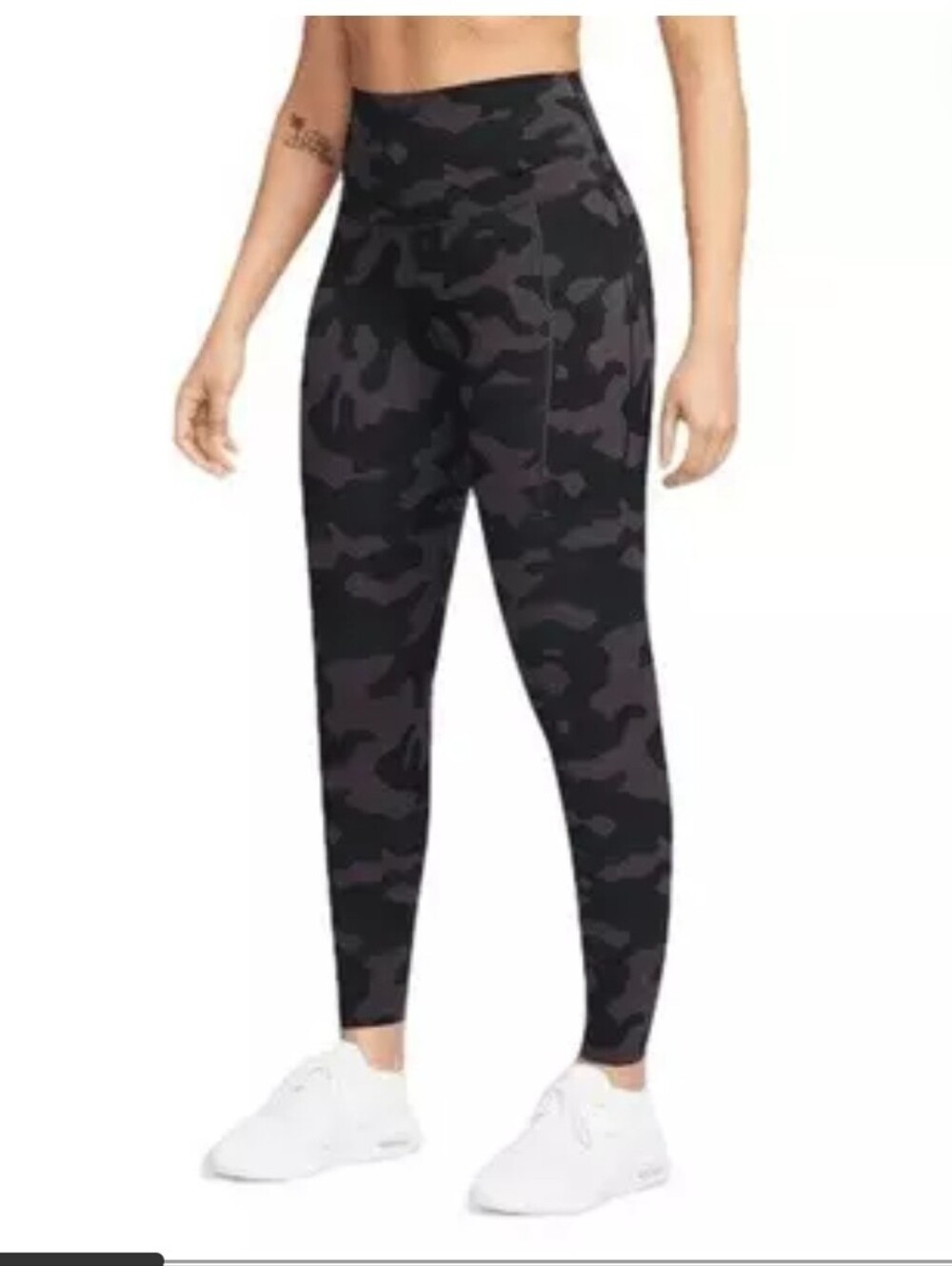 Nike Women's Dri-FIT Universa High-Rise 7/8 Camo Leggings with Pockets, Sz Large